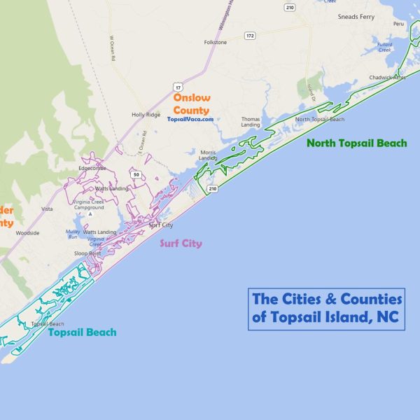 Topsail Island Map